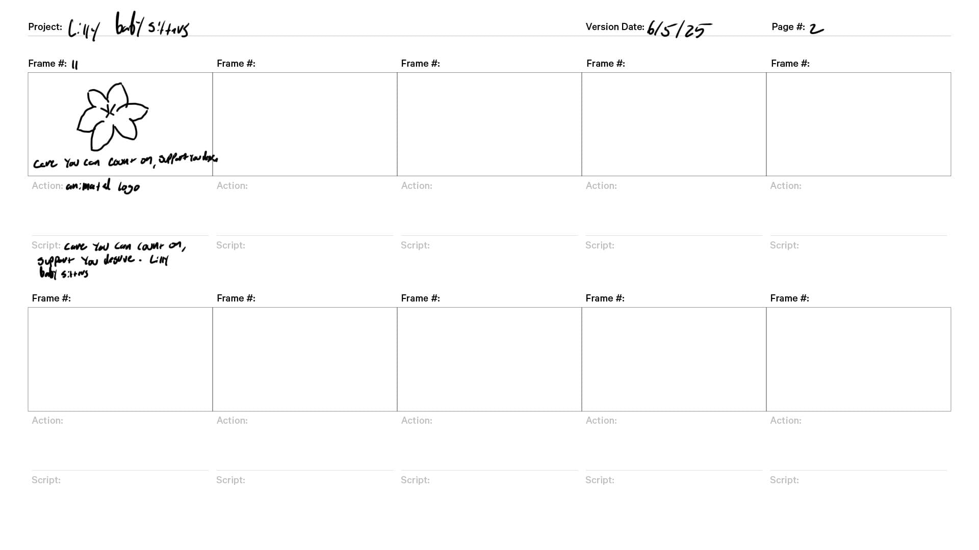 Lotus Babysitters storyboard 2