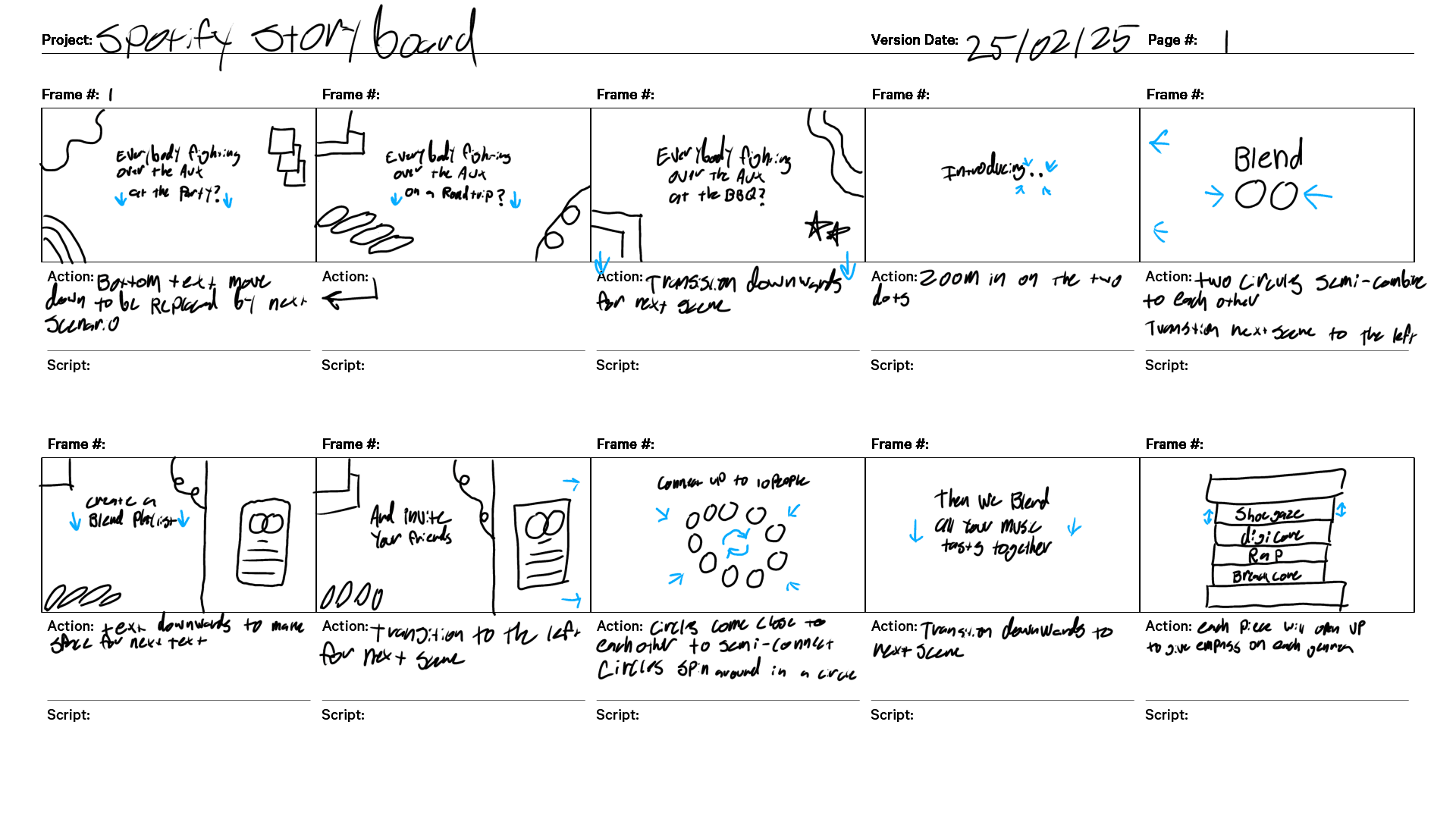 Spotify Blend storyboard 1